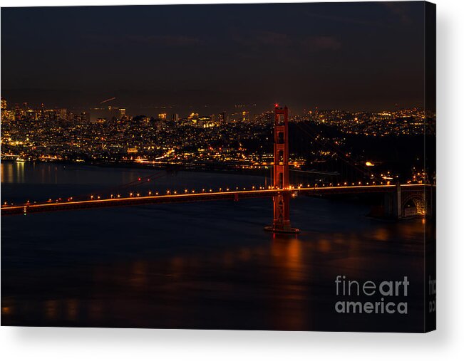 Golden Gate Bridge Acrylic Print featuring the photograph City Lights by Paul Gillham