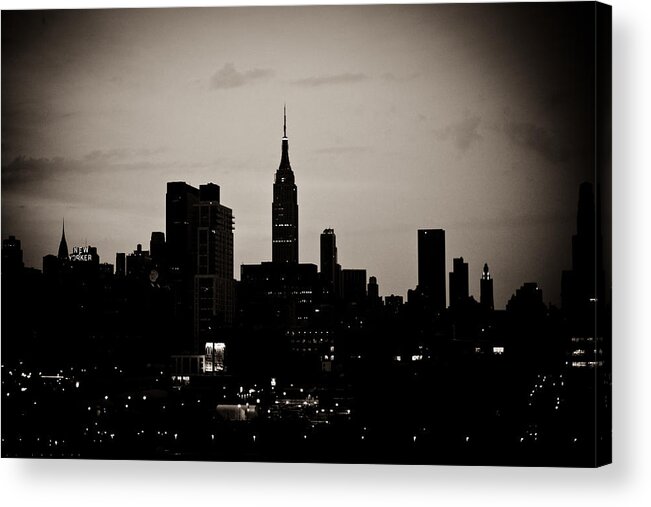 New York City Photography Acrylic Print featuring the photograph City Silhouette by Sara Frank