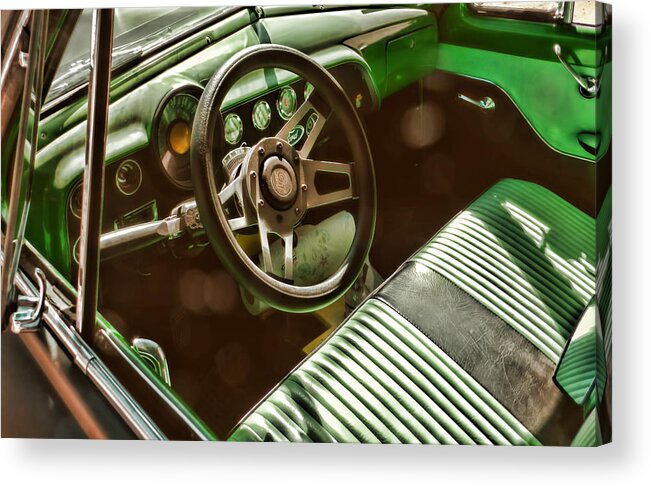 Car Interior Acrylic Print featuring the photograph Classic Car Restored Ford by Cathy Anderson