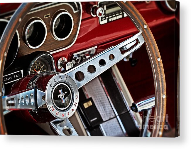 Ford Acrylic Print featuring the photograph Classic Mustang Interior by Jarrod Erbe