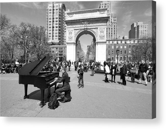 Classical Pianist Acrylic Print featuring the photograph Classical Piano in Washington Square Park by Allen Beatty