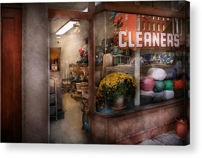Cleaner Acrylic Print featuring the photograph Cleaner - NY - Chelsea - The cleaners by Mike Savad