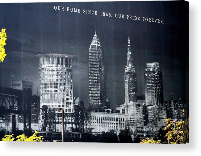 Cleveland Acrylic Print featuring the photograph Cleveland Skyline Banner by Valerie Collins