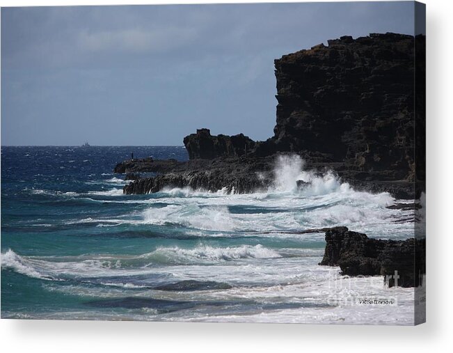 Hawaii Acrylic Print featuring the photograph Cliff Walk by Veronica Batterson