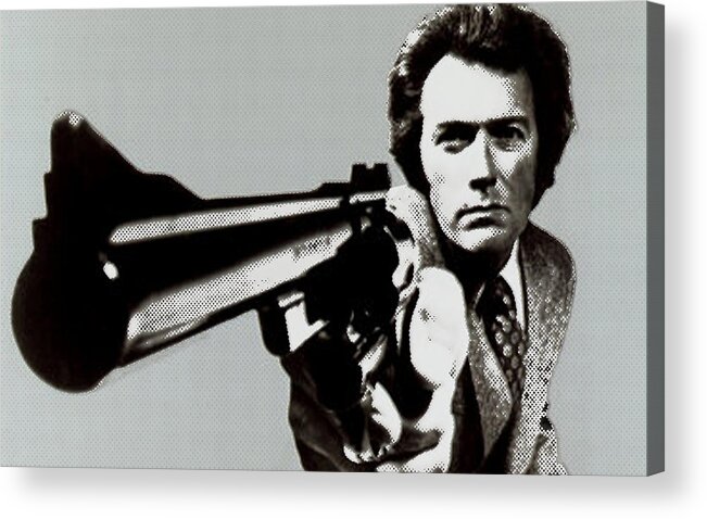 Clint Eastwood Acrylic Print featuring the painting Clint Eastwood Big Gun 2 by Tony Rubino