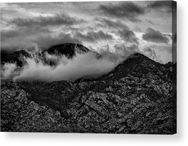 Mark Myhaver 2014 Acrylic Print featuring the photograph Cloaked In Clouds - Oil Paint by Mark Myhaver