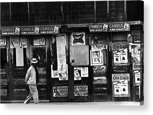 Close-up Shuttered Store S. Meyer Barrio Viejo Tucson 1967 Acrylic Print featuring the photograph Close-up shuttered store S. Meyer Barrio Viejo Tucson 1967 by David Lee Guss