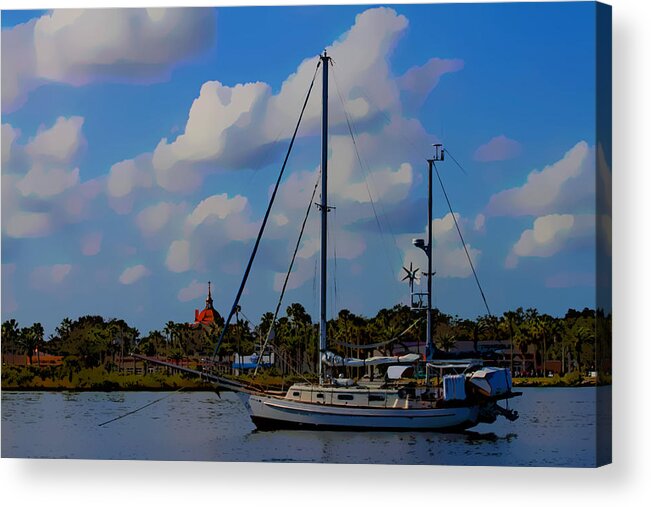 Boat Acrylic Print featuring the photograph Clouds On The Water by Alice Gipson