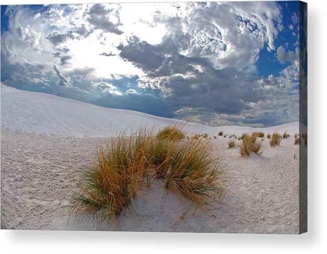 Sand Acrylic Print featuring the photograph Clouds over White Sands by Mark McKinney
