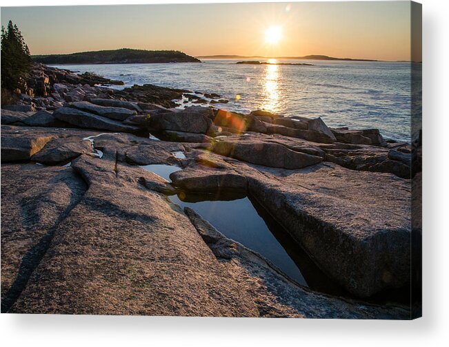 Acadia Acrylic Print featuring the photograph Coastal Rays by Kristopher Schoenleber