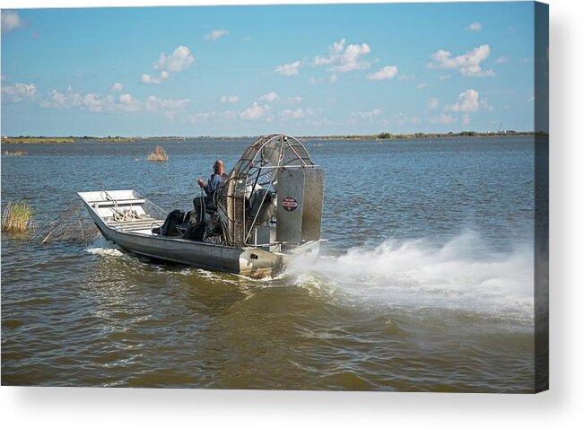 Human Acrylic Print featuring the photograph Coastal Wetlands Airboat by Jim West