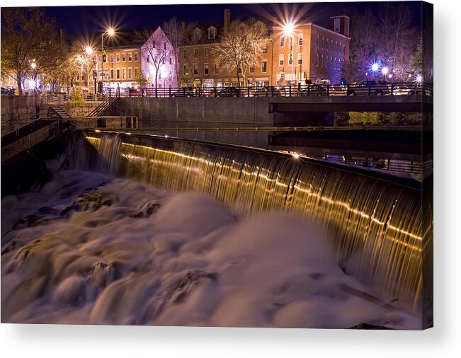 Central Avenue Acrylic Print featuring the photograph Cocheco River Falls Dover NH by Jeff Sinon