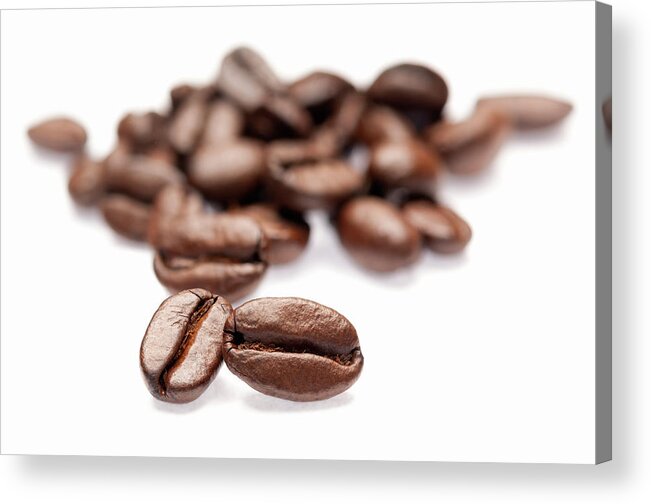 White Background Acrylic Print featuring the photograph Coffe Beans by Daniel Sambraus