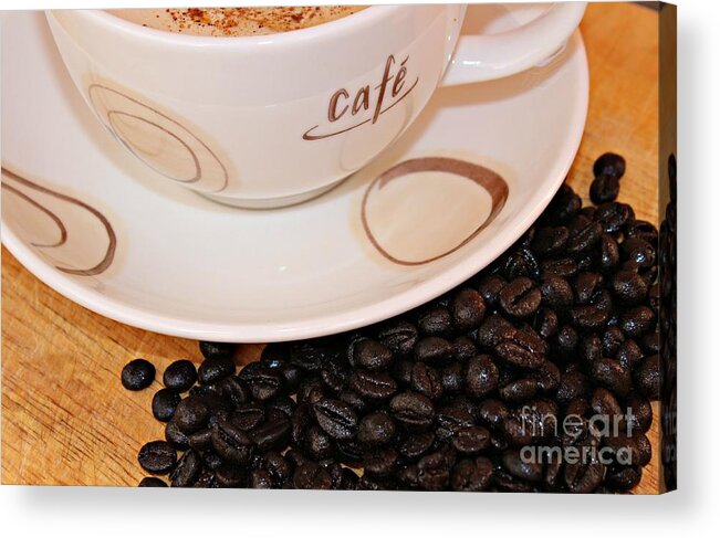 Coffee Acrylic Print featuring the photograph Coffee Rush by Clare Bevan