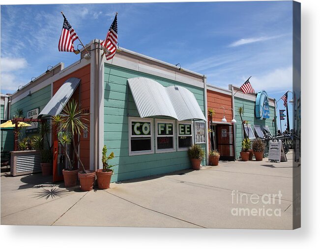 California Acrylic Print featuring the photograph Coffee Shop At The Municipal Wharf At Santa Cruz Beach Boardwalk California 5D23833 by Wingsdomain Art and Photography
