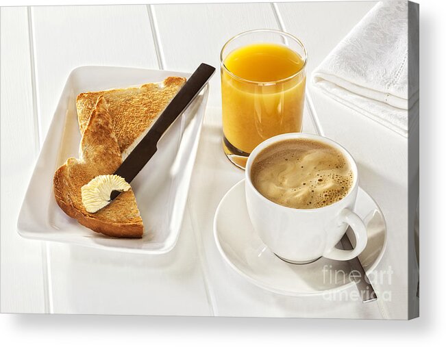 Coffee Acrylic Print featuring the photograph Coffee Toast Orange Juice by Colin and Linda McKie