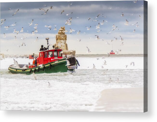 Cleveland Acrylic Print featuring the photograph Cold Cleveland by Jennifer Grover