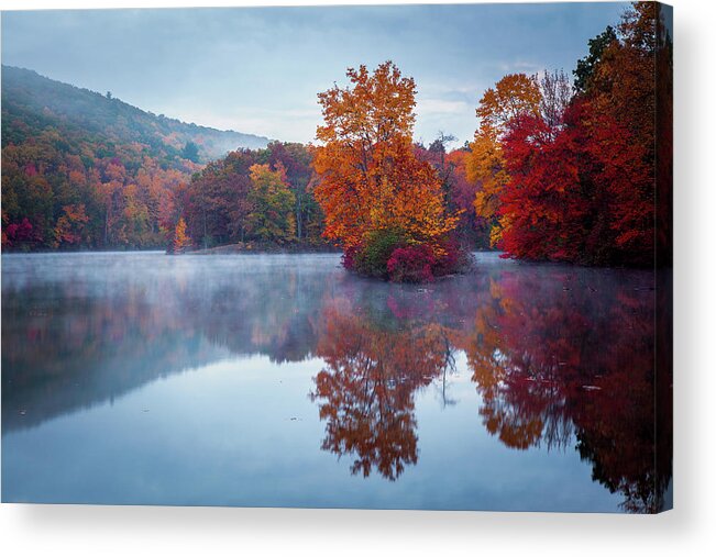 Scenics Acrylic Print featuring the photograph Cold Dawn At Hidden Lake by Photography By Deb Snelson