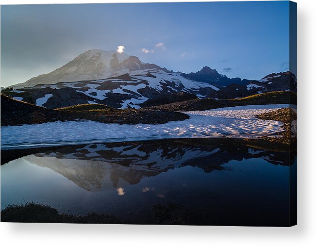 Rainier Acrylic Print featuring the photograph Cold Water Mountain by Mike Reid
