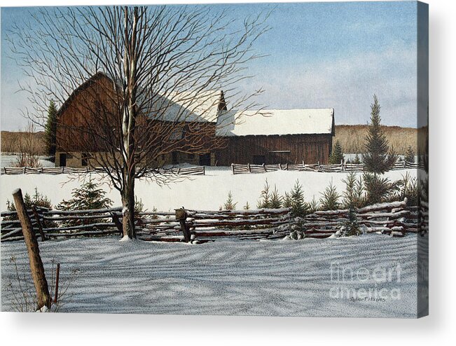 Ontario Acrylic Print featuring the painting Cold Winters Day by Robert Hinves