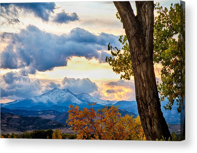 Autumn Acrylic Print featuring the photograph Colorado Rocky Mountain Twin Peaks Autumn View by James BO Insogna