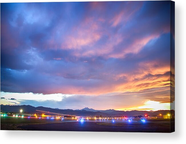 Airport Acrylic Print featuring the photograph Colorado Vance Brand Airport Sunset View by James BO Insogna
