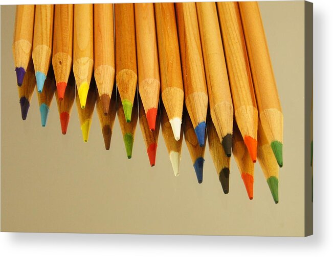Pencils Acrylic Print featuring the photograph Colored Pencils by Kathy Churchman