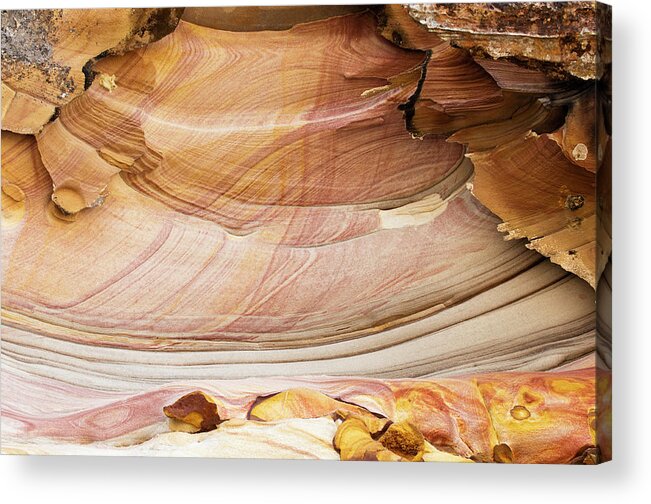 Scenics Acrylic Print featuring the photograph Colourful Sandstone Formations On Telok by Anders Blomqvist
