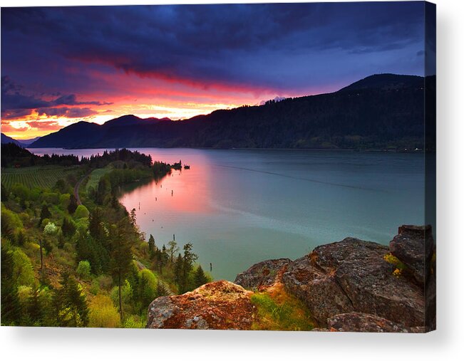 Sunset Acrylic Print featuring the photograph Columbia Sunset by Darren White