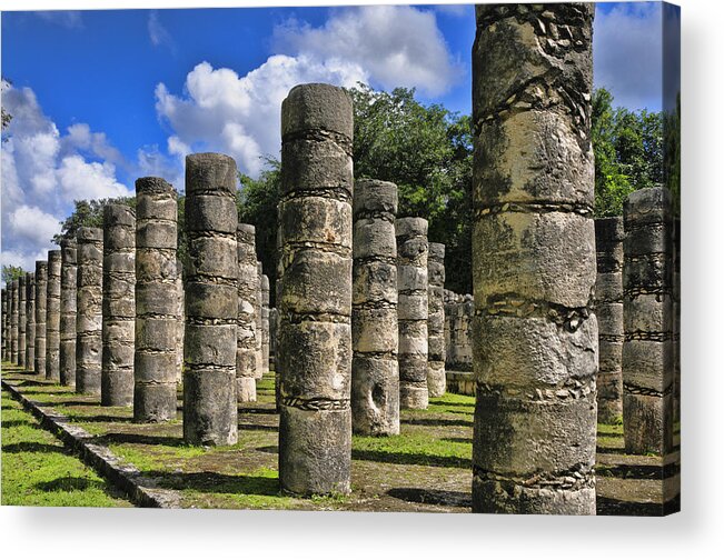 Mexico Acrylic Print featuring the photograph Columns of Chichen Itza Marketplace by Betty Eich