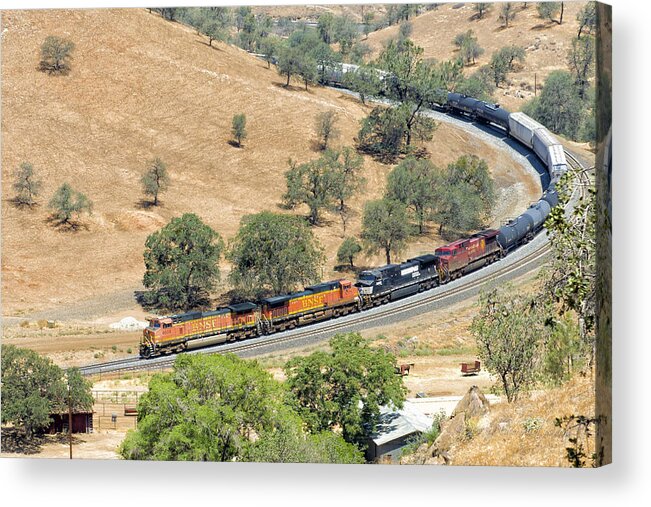 Bnsf Acrylic Print featuring the photograph Comin' Round the Mountain by Jim Thompson
