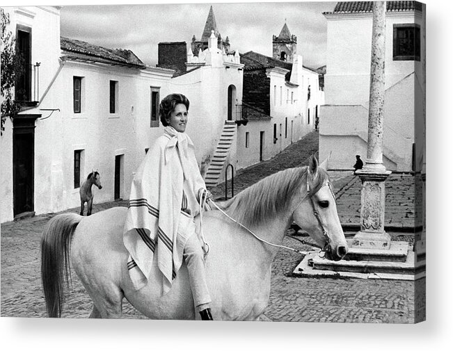 Animal Acrylic Print featuring the photograph Conchita Cintron Riding A Horse by Henry Clarke
