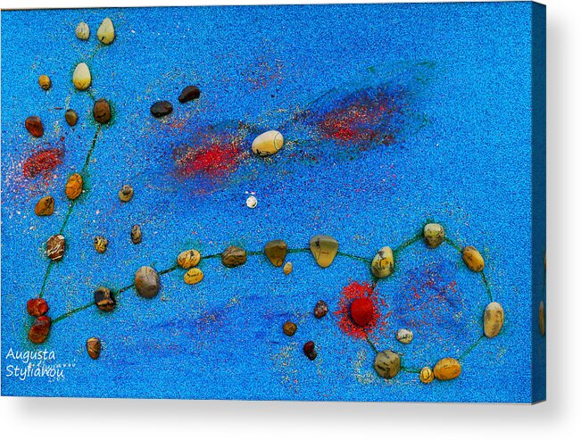 Augusta Stylianou Acrylic Print featuring the painting Constellation of Pisces by Augusta Stylianou