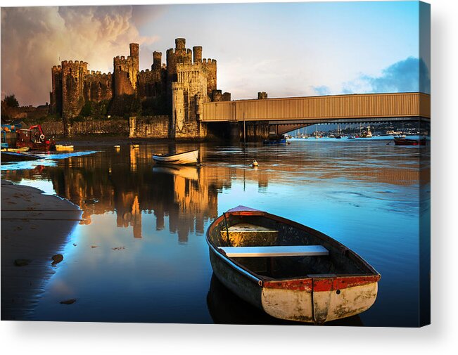 Conwy Acrylic Print featuring the photograph Conwy Castle Reflection by Mal Bray