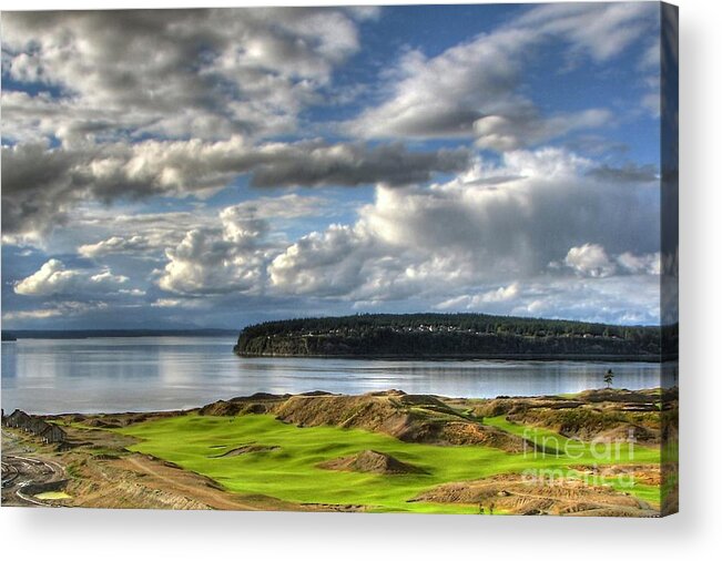 Chambers Creek Acrylic Print featuring the photograph Cool Clouds - Chambers Bay Golf Course by Chris Anderson