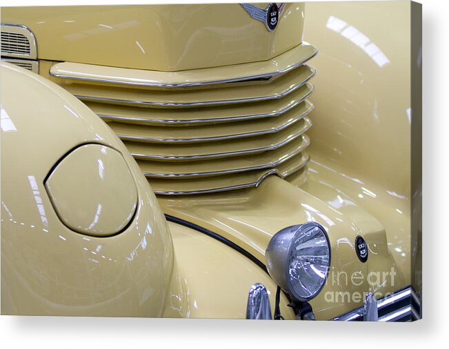 Heiko Acrylic Print featuring the photograph Cord 812 Oldtimer from 1937 Grill by Heiko Koehrer-Wagner