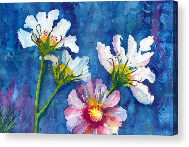 Cosmos Acrylic Print featuring the painting Cosmos detail I by Anna Ruzsan