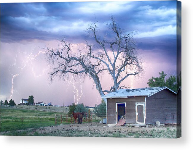 Country Acrylic Print featuring the photograph Country Horses Riders On The Storm by James BO Insogna