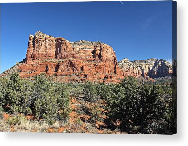 Courthouse Butte Acrylic Print featuring the photograph Courthouse Butte by Penny Meyers