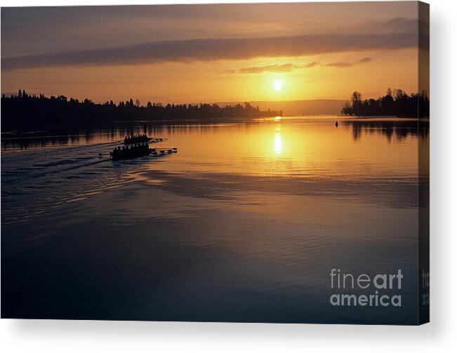 Athletics Acrylic Print featuring the photograph Crews Rowing by Jim Corwin