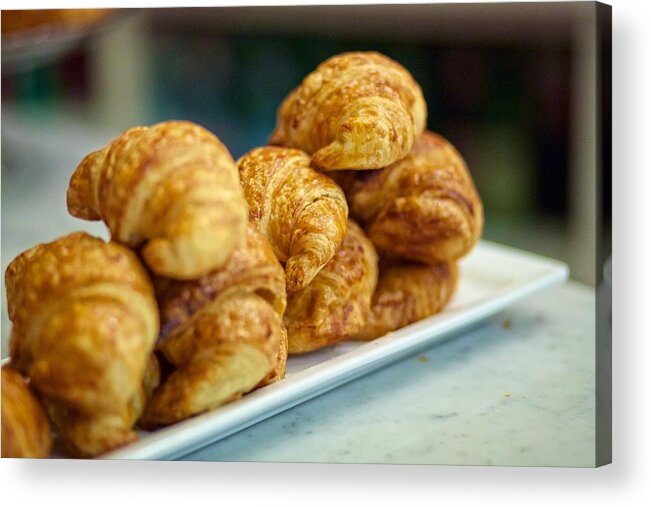 Croissant Acrylic Print featuring the photograph Croissants Ready to Eat by Dave Files