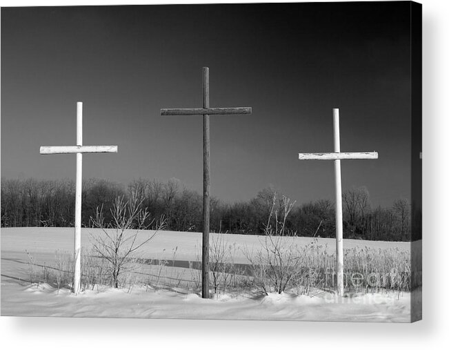 Religion Acrylic Print featuring the photograph Crosses in Snow by Jim West