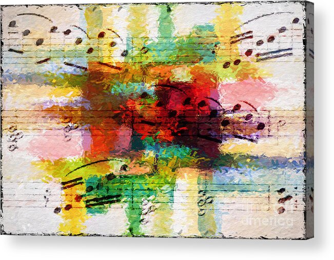 Music Acrylic Print featuring the digital art Crosshatched Pastiche by Lon Chaffin