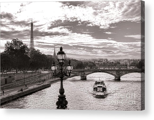 France Acrylic Print featuring the photograph Cruise on the Seine by Olivier Le Queinec