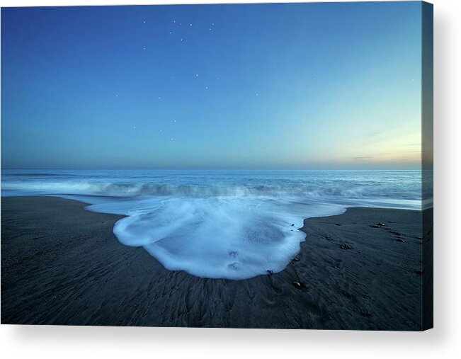 Crux Acrylic Print featuring the photograph Crux Constellation Over Coastal Waters by Luis Argerich