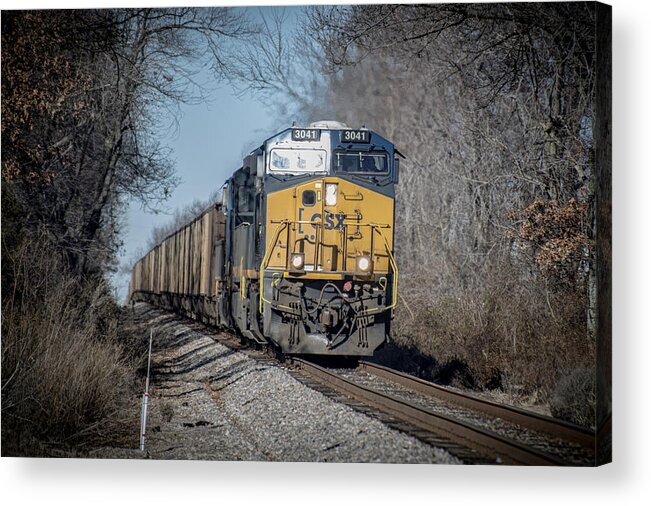 Csx Railroad Acrylic Print featuring the photograph CSX T108 on Morganfield Branch Madisonville Ky by Jim Pearson
