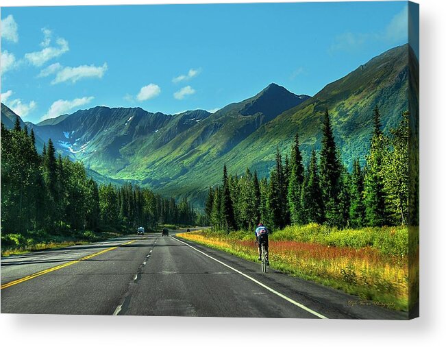 Alaska Acrylic Print featuring the photograph Cycling in Denali  by Dyle  Warren