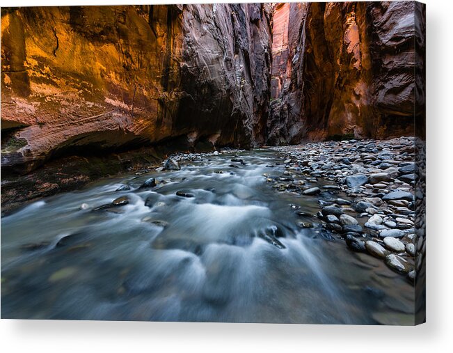 Zion Acrylic Print featuring the photograph Dark Passage by Chuck Jason