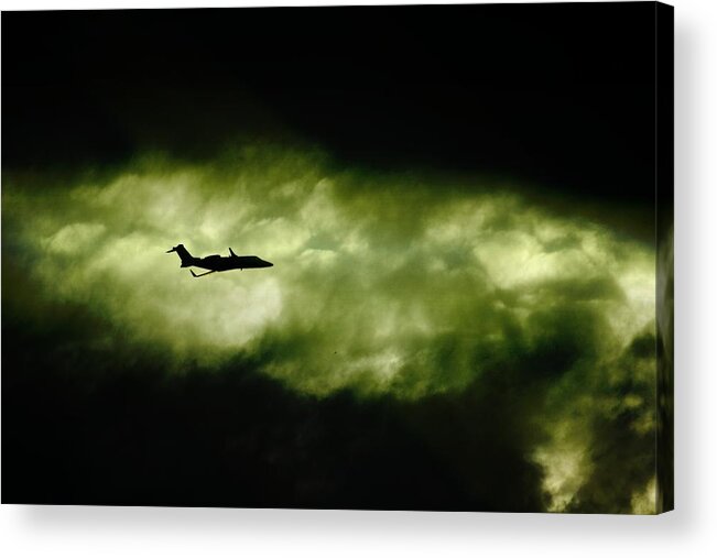 Learjet Acrylic Print featuring the photograph Dark Shadow by Paul Job