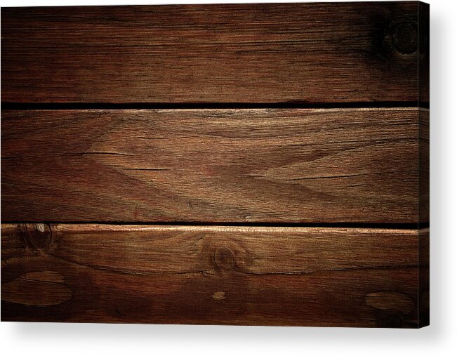 Material Acrylic Print featuring the photograph Dark Wood Texture Background by Sankai